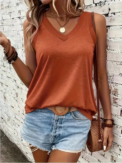 Jezzy - Breathable V-Neck And Sleeveless Top