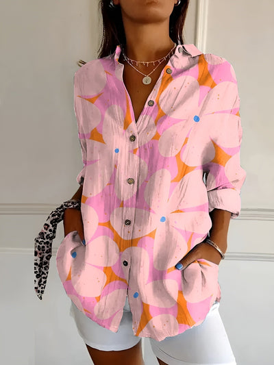 LOZZA – FLORAL BUTTON-UP BLOUSE